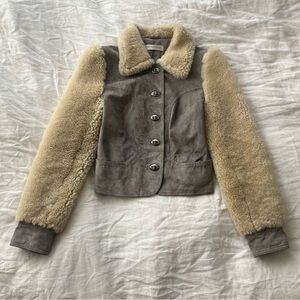 Kate Moss Topshop Suede Sheepskin Shearling Leather Jacket